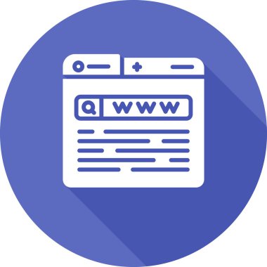 Web tarayıcı simgesi. Web için basit web tarayıcı vektör simgesi çizimi
