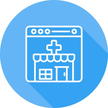 Mağaza. Web simgesi vektör illüstrasyonu