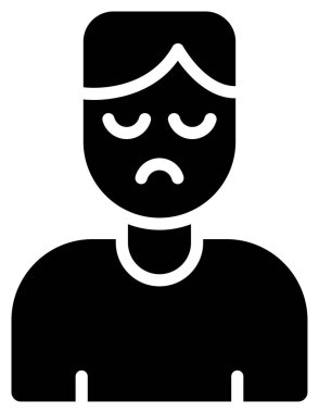 Yüzünde bir ifade olan üzgün adam.