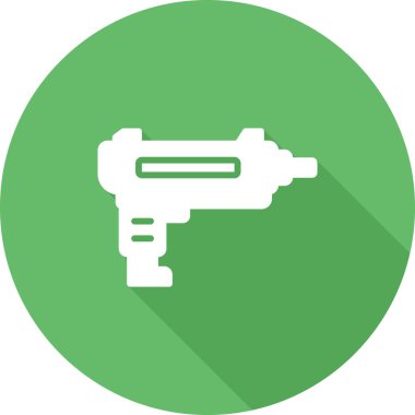 Yumuşak mavi arkaplanda izole edilmiş, modaya uygun düz stil matkap simgesi, 10 Pound.