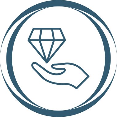 Elmas. Web simgesi basit illüstrasyon