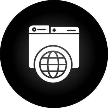 Çamaşır makinesi simgesinin vektör illüstrasyonu