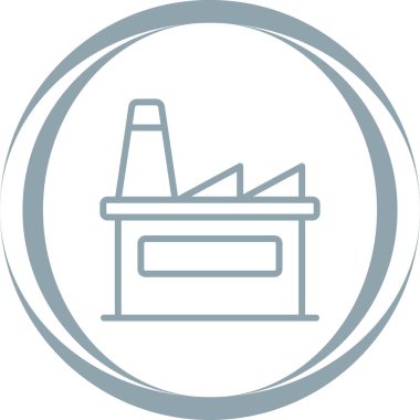 Fabrika inşa simgesinin vektör illüstrasyonu
