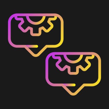 Siyah arkaplanda iki renk baloncuğu simgesi izole edildi. vektör illüstrasyonu