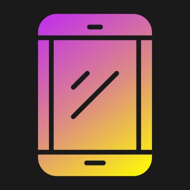 Siyah arkaplanda izole edilmiş bir harita simgesine sahip renk çizgisi telefonu. Rastgele dinamik şekiller. vektör illüstrasyonu