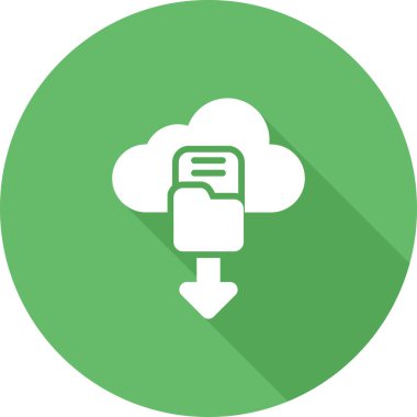 bulut depolama düz simgesi, vektör, illüstrasyon