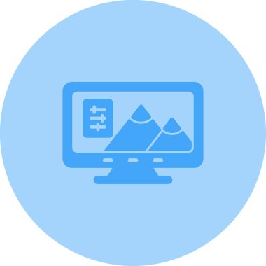 Dağ. Web simgesi basit illüstrasyon