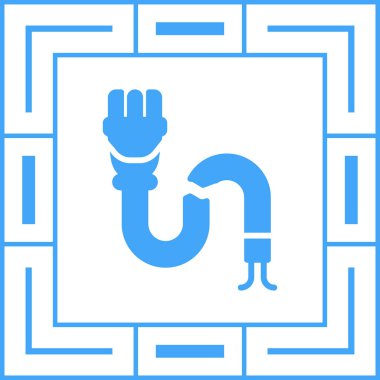 Boru tutan bir adamın ikon vektör çizimi