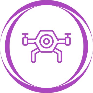 İnsansız hava aracı web simgesi, basit vektör illüstrasyonu
