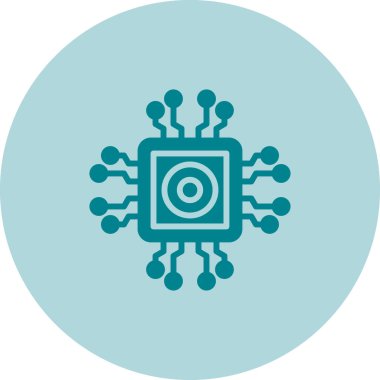 İşlemci simgesi. Web için basit işlemci vektör simgeleri çizimi