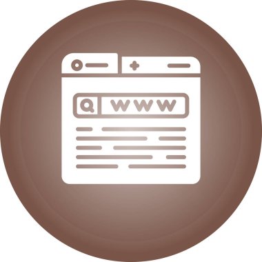 Www simgesi. Beyaz arka plan üzerinde Internet düğmesi.