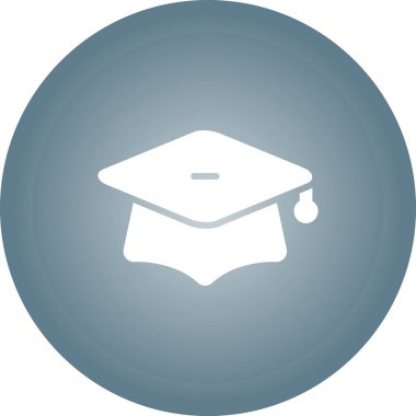 Mezuniyet şapkası ikonu. Beyaz arkaplanda izole edilmiş web tasarımı için mezuniyet kapsülü vektör simgesinin basit çizimi