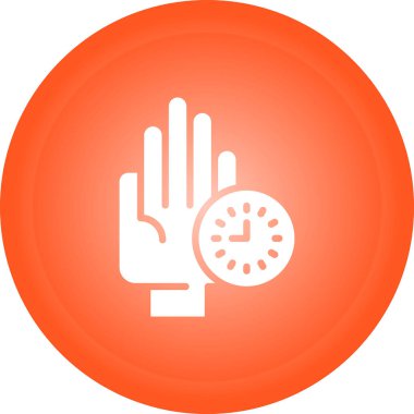 Elinizde yuvarlak bir işaret var. vektör illüstrasyonu