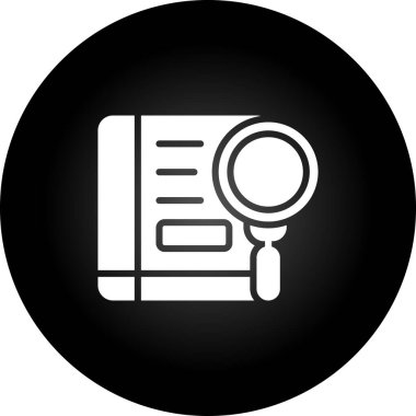 Kontrol listesi simgesi, vektör illüstrasyonlu büyüteç