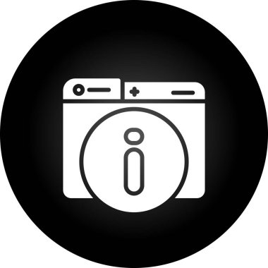 çamaşır makinesi simgesi. Web için çember düğmesi vektör simgesinin basit çizimi