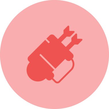 Fiş simgesi. İzole edilmiş her tasarım için basit bir elektrik vektör simgesi çizimi