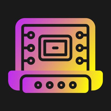 Parlayan neon hattı ses simgesi siyah arkaplanda izole edildi. bağlantı için ses kablosu bağlantısı. Kablo kablosu. Kablo prizi. Renkli özet kavramı.