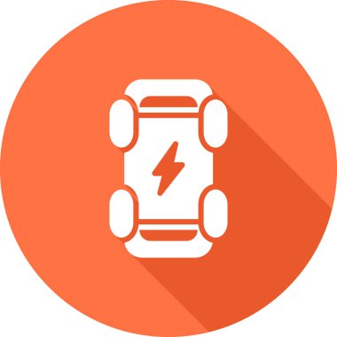 Elektrikli araba vektör simgesi. Basit biçim vektör illüstrasyonu