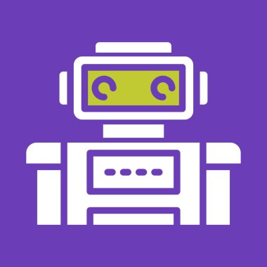 robot. Web simgesi basit illüstrasyon