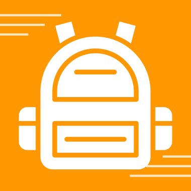 sırt çantası simgesi, vektör illüstrasyonu