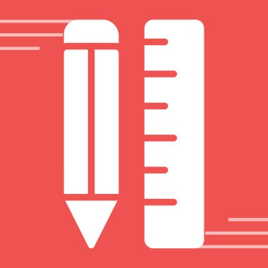 Cetvelli kalem simgesi tasarımı 