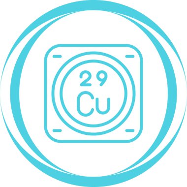 Bakır kimyasal element simgesi, basit satır biçimi