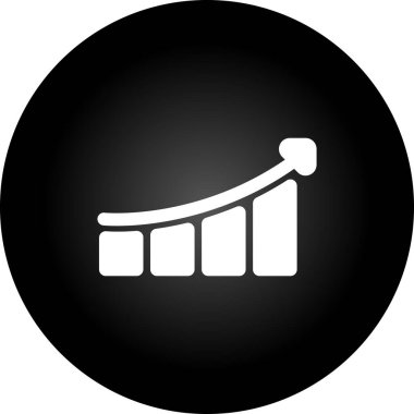 Büyüyen bar çizelgesi simgesi. Beyaz arkaplanda izole edilmiş web tasarımı için büyüyen grafik grafik grafik vektör simgesinin basit çizimi