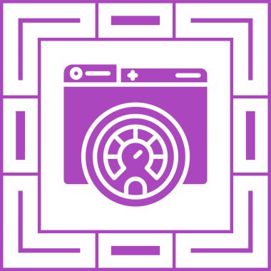 çamaşır makinesi simgesi, vektör illüstrasyonu