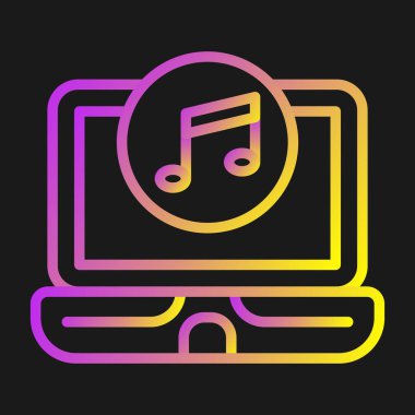 müzik çalar simgesi. Web için müzik oynatıcı vektör simgelerinin özet çizimi