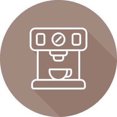 Moda tarzında izole edilmiş kahve makinesi simgesi