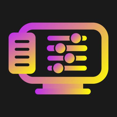 Masaüstü Bilgisayar Web simgesi vektör çizimi