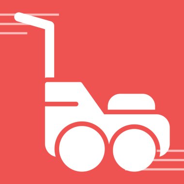 Traktör ikonu. Web tasarımı için çekici vektör sembolünün basit çizimi