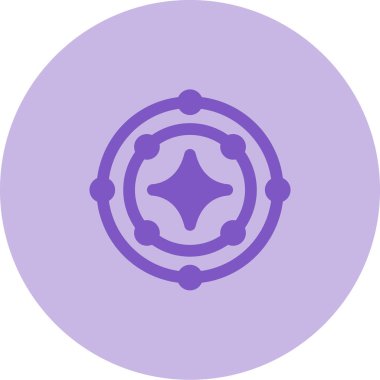 Yuvarlak ikonlu bir dairenin mor yıldızının vektör çizimi