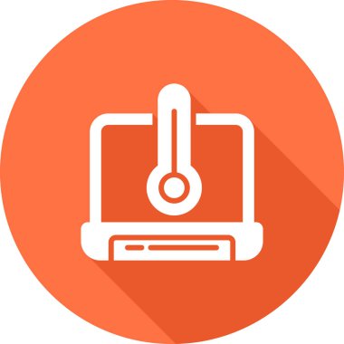 Soyut arkaplanda dizüstü bilgisayar simgesi izole edildi