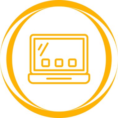 Dizüstü bilgisayar simgesi vektör çizimi