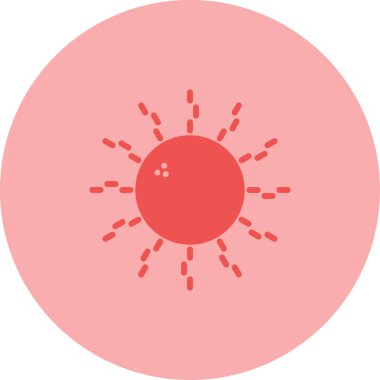 Beyaz arkaplanda izole edilmiş güneş simgesinin vektör çizimi