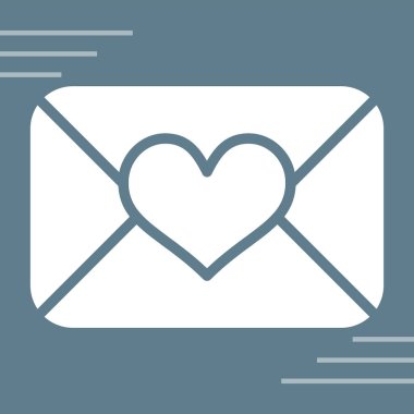 Aşk simgesi, vektör illüstrasyonlu harf