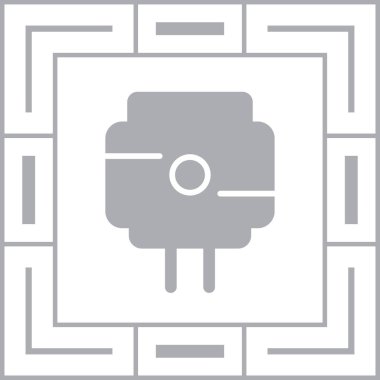 işlemci çipi ikon vektör çizimi