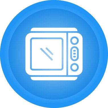 Mikrodalga simgesi, vektör illüstrasyonu