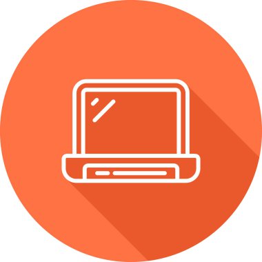 dizüstü bilgisayar düz simgesi, vektör çizimi, bilgisayar ve dizüstü bilgisayar