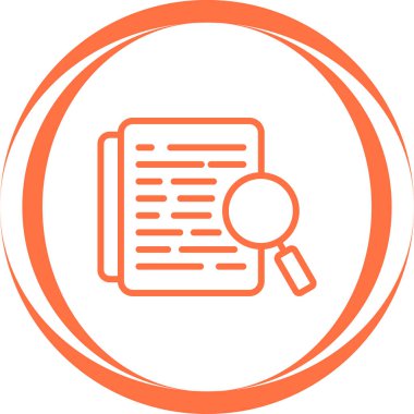 Belge simgesi, vektör illüstrasyonlu büyüteç