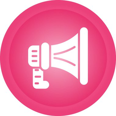 megafonlu yuvarlak bir düğmenin vektör simgesi