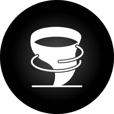 Kupa ikonu. beyaz arkaplanda siyah çember