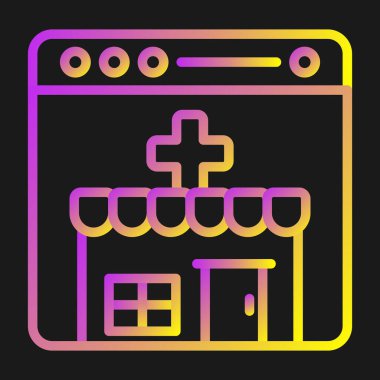 Hastane kutusu renk çizgisi simgesi.