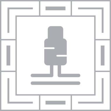 radyo mikrofon hattı simgesi, konsept, müzik ana hatları doğrusal çizim, işaret sembolü.