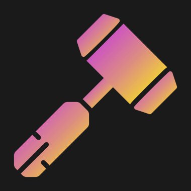 Yargıç Tokmak ikonu. Web için kanun tokmak vektör simgesinin özet çizimi