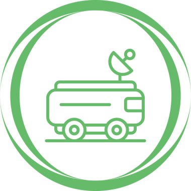 Araba teslimat vektör simgesi. biçim düz daire içine alınmış sembol, eko eko, eko yuvarlak açılar, beyaz arkaplan.