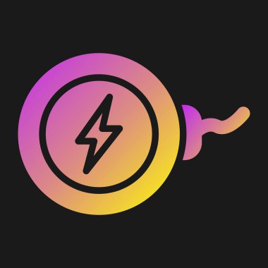 Renk arkaplanı üzerinde izole edilmiş renk çizgisi elektrik dolgu simgesi. Elektrik bağlantısı ve bağlantısının kesilmesi kavramı. Gradyan stil dinamik şekilleri. vektör illüstrasyonu