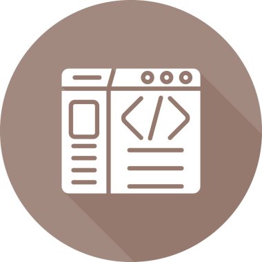 Kodlama. Web simgesi basit illüstrasyon