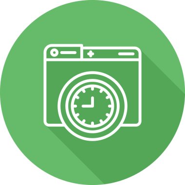 çamaşır makinesi simgesi, vektör illüstrasyonu